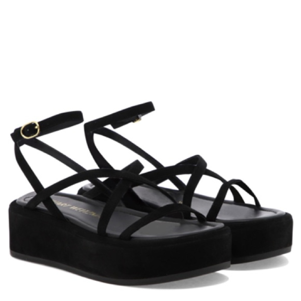 Stuart Weitzman Black Strappy Sandals